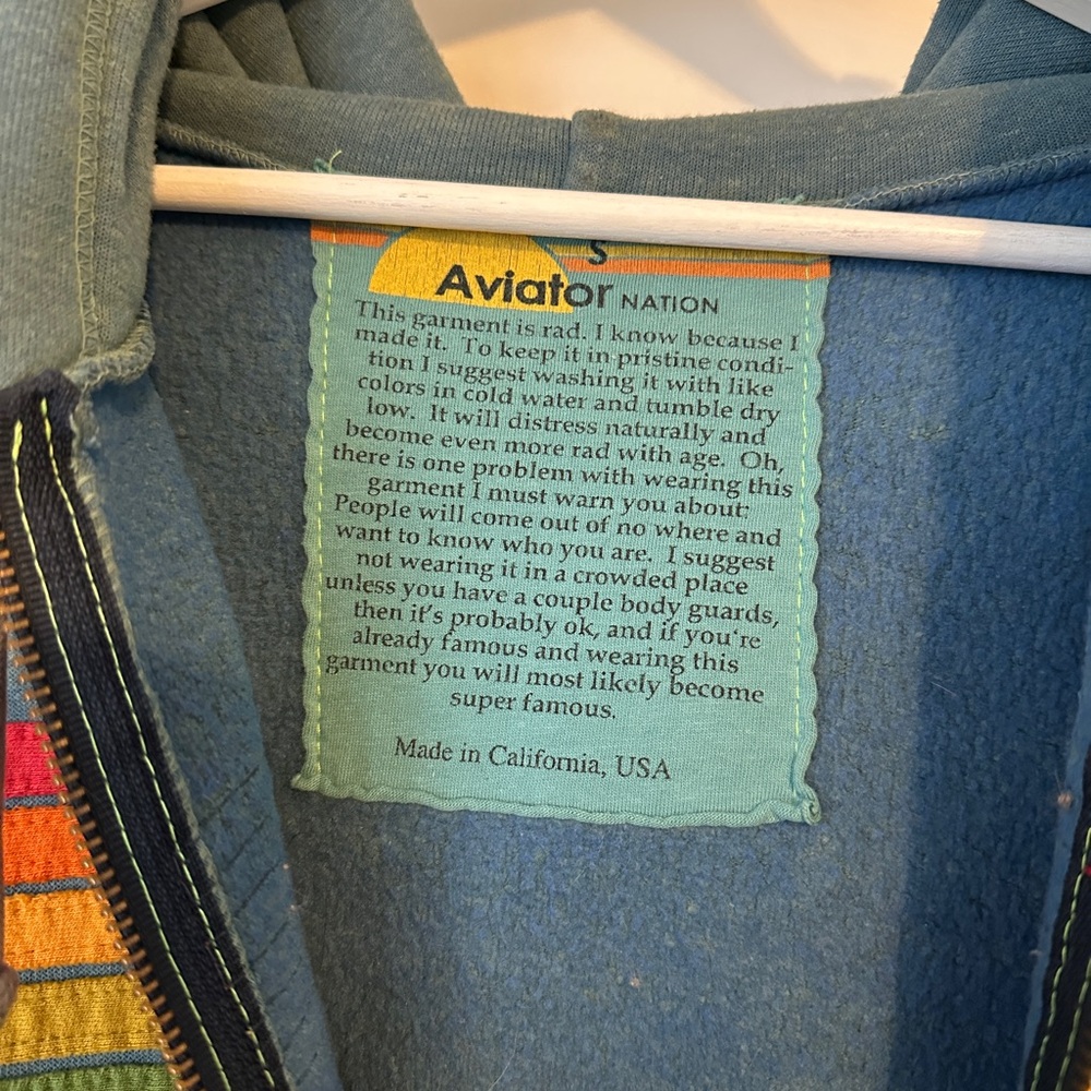 Aviator Nation Blue Zip Hoodie - Picture 4 of 6